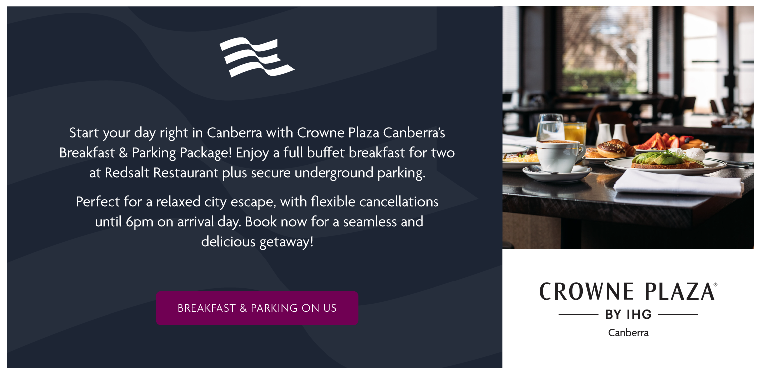 Crowne Plaza Canberra offer banner